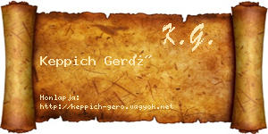 Keppich Gerő névjegykártya